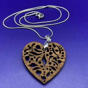Latticework Heart Pendant Valentine's Day Gift - Handmade in North Carolina USA